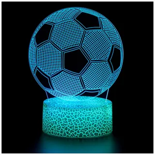 ZNZ Fußball 3D Lampe, LED Illusion Nachtlicht, 16 Farbwechsel 4 Models mit Remote & Smart Touch Stimmungslichter, Nachttischlampe fussball Geschenke für Männer Mädchen Jungen Kinder