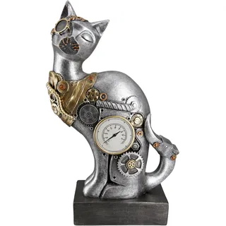 Casablanca by Gilde "Skulptur Steampunk Cat", silberfarben