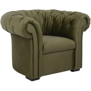 MID.YOU CHESTERFIELD-SESSEL Olivgrün - 114x78x91 cm