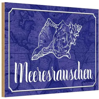 vianmo Holzschild 18x12cm Meeresrauschen Muschel Meer Deko Geschenk