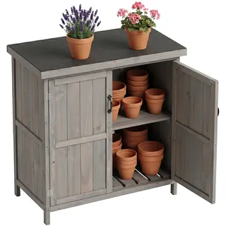 Relaxdays Gartenschrank 0,75 x 0,44 m Grau