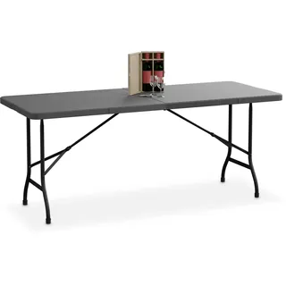 Relaxdays Gartentisch 180 x 74 x 72 cm grau klappbar