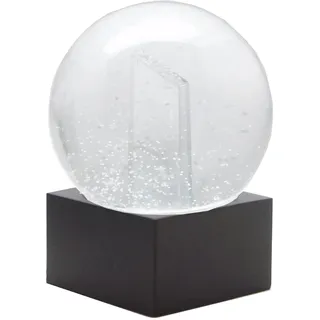 Snowglobe for You 40080 Foto-Schneekugel Glas gefüllt Fotorahmen mit Kunststoffsockel schwarz eckig 100 mm Durchmesser