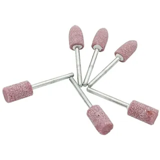 HYECHO 100 Stück roter Korund-Schleifkopf, Chromkorund-Schleifkopf, 3-mm-Schaft zum Schleifen und Polieren