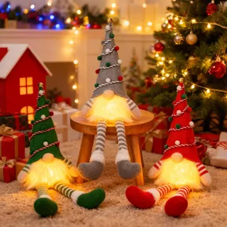 GZWY Weihnachtsdeko Beleuchtet Wichtel, 3 Stück Weihnachten Deko Beleuchtet Wichtel Figuren, LED Weihnachtswichtel Figuren Grün, LED Weihnachtsschmuck Wichtel Weihnachtsdeko Innen für Tischdeko