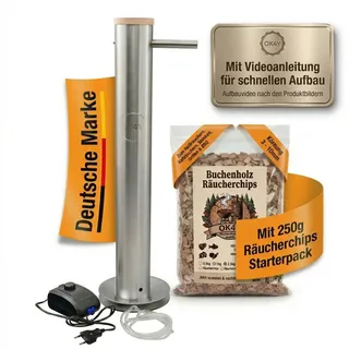 OK4Y Kaltrauchgenerator XXL – Edelstahl 4,3 L, 70 cm für Räucherofen, Smoker & Grill – Perfekt für Fisch, Fleisch, Käse & Wurst – Profi-Kalträuchern Zuhause mit Räucherchips