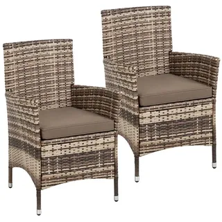 Estexo Rattan Gartensessel 55 x 59,5 x 88 cm beige-braun 2 St.