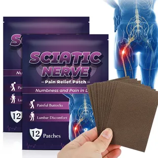 Ischiasnerv Schmerzlinderungs Patch, Ischias Schmerz Patch, 60 Blatt Ischiasnerv Schmerzlinderungspflaster aus elastischem Stoff multifunktionales Muskelpflaster für den Rücken und das Gesäß