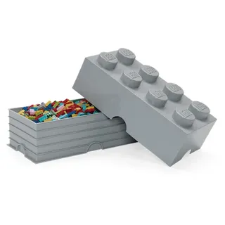 LEGO Aufbewahrungsstein, 8 Noppen, grau