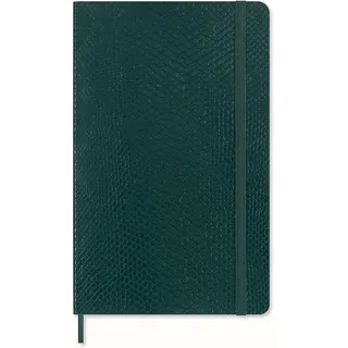 Moleskine Precious & Ethical Notizbuch, mit einer einer Geschenkbox, veganen Einband mit Python-Effekt, Klettverschluss, Großformat 13 x 21 cm, Farbe Grün