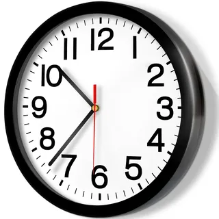 Wanduhr, geräuschlos 200 mm Küchenuhr, Design-Wanduhr, Wohnzimmer, analoge Anzeige, Bürouhr, moderne Wanduhr, japanisches Quarzwerk, Schwarz, Retoo - Schwarz