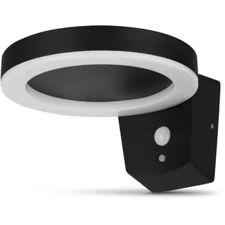 REV Solarlampe für außen ROUND - Aluminiumgehäuse, Bewegungsmelder & Dämmerungssensor 8m/100°, 270lm, 4000K, IP44, Li-Ion-Akku 2200mAh austauschbar