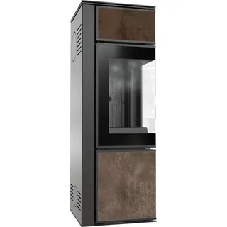 Kaminofen aus Stahl KRATKI TORA/S 8 kW Ø 150 Quarzsinter OXIDE MORO schwarz Verkleidung - Schwarz