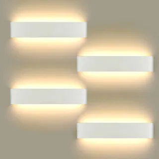 4 Stücke Wandlampe LED 16W, Wandleuchte Aussen Innen Modern Wandlampen IP65 Wasserdichte Inkl. LED-Platine 110V-260V, für Draußen, Badezimmer, Wohnzimmer, Treppenhaus Flur Wandbeleuchtung, Warmweiß
