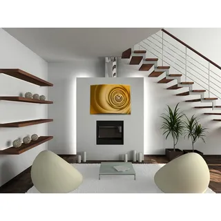 Wanduhr XXL 3D Optik Dixtime modern orange braun 50x70 cm leises Uhrwerk GR-033 - Braun