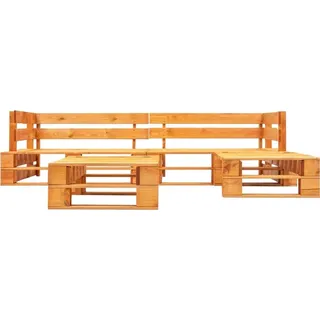 vidaXL 4-tlg. Garten-Paletten-Sofagarnitur Holz Honigbraun