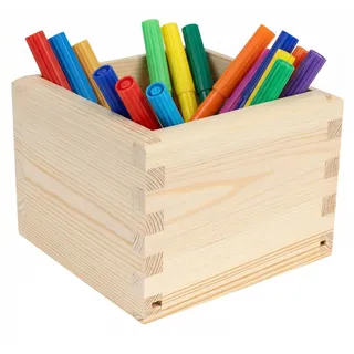 Creative Deco Aufbewahrungsbox Holzkiste ohne Deckel 12 x 12 x 9 cm Holzbox