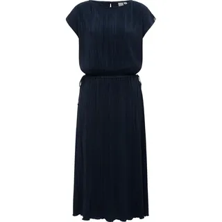 Plisseekleid RAGWEAR "Plisseekleid Galit YOUMODO", Damen, Gr. XL, N-Gr, blau (navy), Obermaterial: 65% Polyester PES. 35% Viskose CV., Kleider Plisseekleid