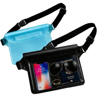 2 Stück wasserdichte Tasche Bauchtasche Schwimmen, wasserdichte Handyhülle, Wasserfeste Bauchtasche mit Verstellbarem Gurt, Wasserfeste Tasche für Boote, Strand, Tauchen, Wassersport