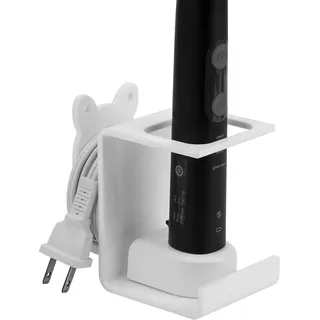 LUEXBOX Elektrischer Zahnbürstenhalter, Wandmontage, Kabel-Organizer für elektrische Zahnbürste, hält 1 Ladegerät, Selbstklebender Ständer für elektrische Zahnbürste für Badezimmer, Medizinschrank,