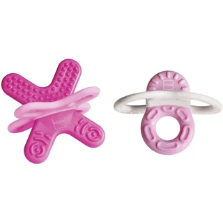 MAM Bite & Relax Set, extra leichte rosa Beißringe für Babys, schmerzlindernde Baby Zahnungshilfe für Vorder- und Backenzähne, ab 2+Monaten