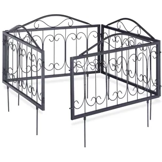 Relaxdays Beetzaun Metall 34,5 x 56,5 cm 4er Set schwarz