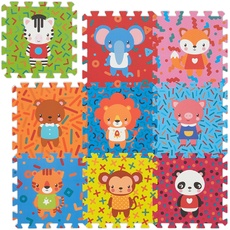 Bild Puzzlematte Tiere, 9-teilige Spielmatte, schadstofffrei, EVA Schaumstoff, Kinderzimmer, 86 x 86 cm, bunt