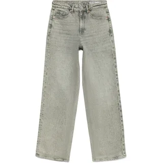 High-waist-Jeans VERO MODA "VMTESSA HR WIDE JEANS RA207 GA NOOS", Damen, Gr. 26, Länge 32, light grau denim, Denim/Jeans, Obermaterial: 99% Baumwolle, 1% Elasthan, unifarben, oversize normal, Jeans High-waist-Jeans