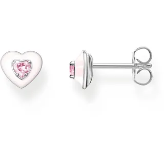 Thomas Sabo Ohrstecker Herz mit pinkem Stein Kaltemail H2268-041-9