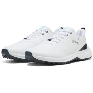 Puma Herren Fusion Grip 6 EVO Golfschuh, White Silver, 43 EU, Puma Weiß Puma Silber, 43 EU