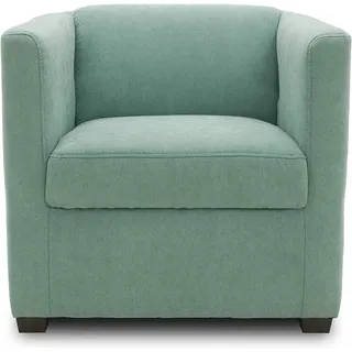 DOMO. collection Sessel Bob FK, kleiner Retro-Sessel mit Armlehnen und Federkern, Polstersessel, Cocktailsessel, Loungesessel, 73 x 75 x 69 cm (BxTxH), Webstoff in mint grün