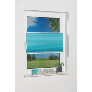 K-HOME Plissee Klemmfix Pisa 35 x 130 cm blau