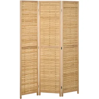 Homcom Paravent, Bambus, Naturholz , Naturfarben , Naturmaterialen , 1.8x170x120 cm , Wohnzimmer, Raumteiler, Paravents