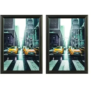 Albyco Klapprahmen, Plakatrahmen, Wechselrahmen, A3 Easy-Click System 29,7 x 42 cm, Dicke des Rahmens 25 mm, Farbe: Schwarz - Metall (Packung mit 2)