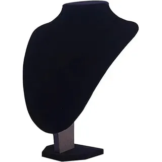 MINGZE Schmuckständer Schmuckhalter Ohrringhalter Armbandständer Kettenständer, Schwarz Samt Halskette Anhänger Kette Büste Anzeige Halter Stand, misst 22cm Höhe, 16cm Breite, 13cm Tiefe