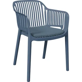Ambia Garden Stapelsessel , Blau , Kunststoff, Textil , Füllung: Polyester , konisch , 55x80x60 cm , stapelbar , Gartenmöbel, Balkonmöbel, Balkonstühle