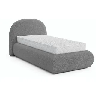 Beautysofa Polsterbett Motti 90x200, Einzelbett mit Bettkasten und Taschenfedernmatratze 20 cm, Dunkelgrau , Holzwerkstoff , H2 , 90x200 cm , Schlafzimmer, Betten, Polsterbetten