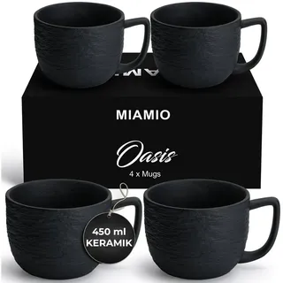 MiaMio Kaffeetasse 0,45 l Schwarz 4 St.