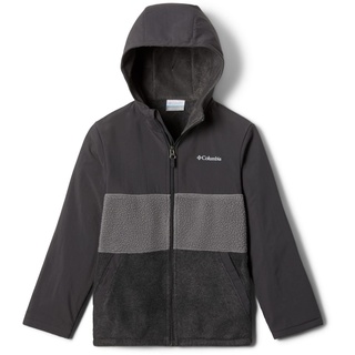 Columbia Boy's Steens Mountain Novelty Hooded Fleece Pullover, Charcoal Heather, City Grey, Shark, L