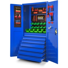 Bild Werkzeugschrank Werkstattschrank Stahlschrank blau 185x90x50