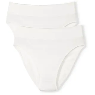 CALIDA High-Waist-Slip Elastic Duopack (2er Pack) breiter Softbund, elastisch, atmungsaktiv, weich weiß XS (36/38)