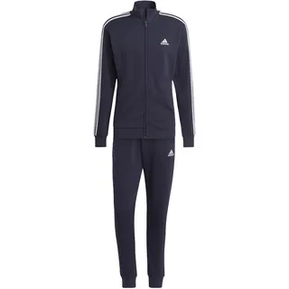 adidas Herren Basic 3-Streifen French Terry Trainingsanzug blau S