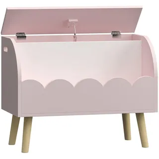 [en.casa] Spielzeugkiste Vestnes 30 x 60 cm 1-tlg. Rosa/Weiß