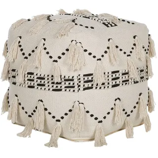 Beliani Pouf Thondi 50/50/50 cm , Beige , Textil , Quadratisch , 50x50x50 cm , Wohnzimmer, Sessel, Hocker & Hockerbänke, Poufs