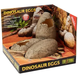 Exo Terra Dinosaur Eggs, Dinosaurier Eier, verschiedene Versteckmöglichkeiten für Dinosauriereierfossilien - Brown - One Size