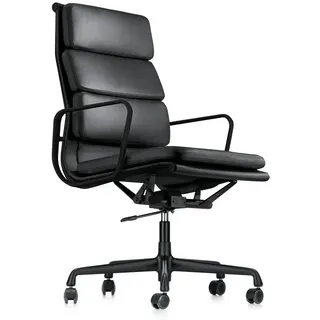 Vitra Bürodrehsessel Soft-Pad schwarz, Designer Charles & Ray Eames, 102-114x58x59-65 cm
