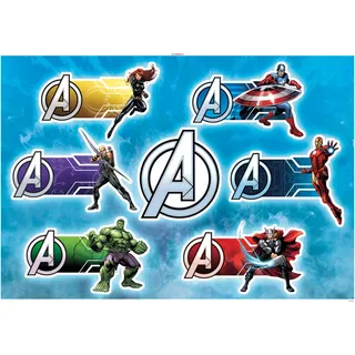 KOMAR Deko-Sticker Avengers Plates 100 x 70 cm