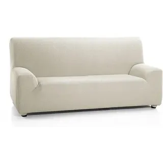 Ibenzoa® Elastische Sofahusse für 4‐Sitzer (220–260 cm), Elfenbein – perfekte Passform, hochwertiger Stoff, hergestellt in Spanien, Verpackungshöhe 43,8 cm