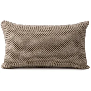 Gözze - Kissen Sven, Dekokissen in genoppter Optik, Weiches Sofakissen mit Füllung, 100% Polyester, 30 x 50 cm - Taupe