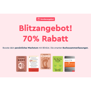 Blinkist 70% Rabattaktion &#8211; Premium Abo um 24 € statt 79,99 €